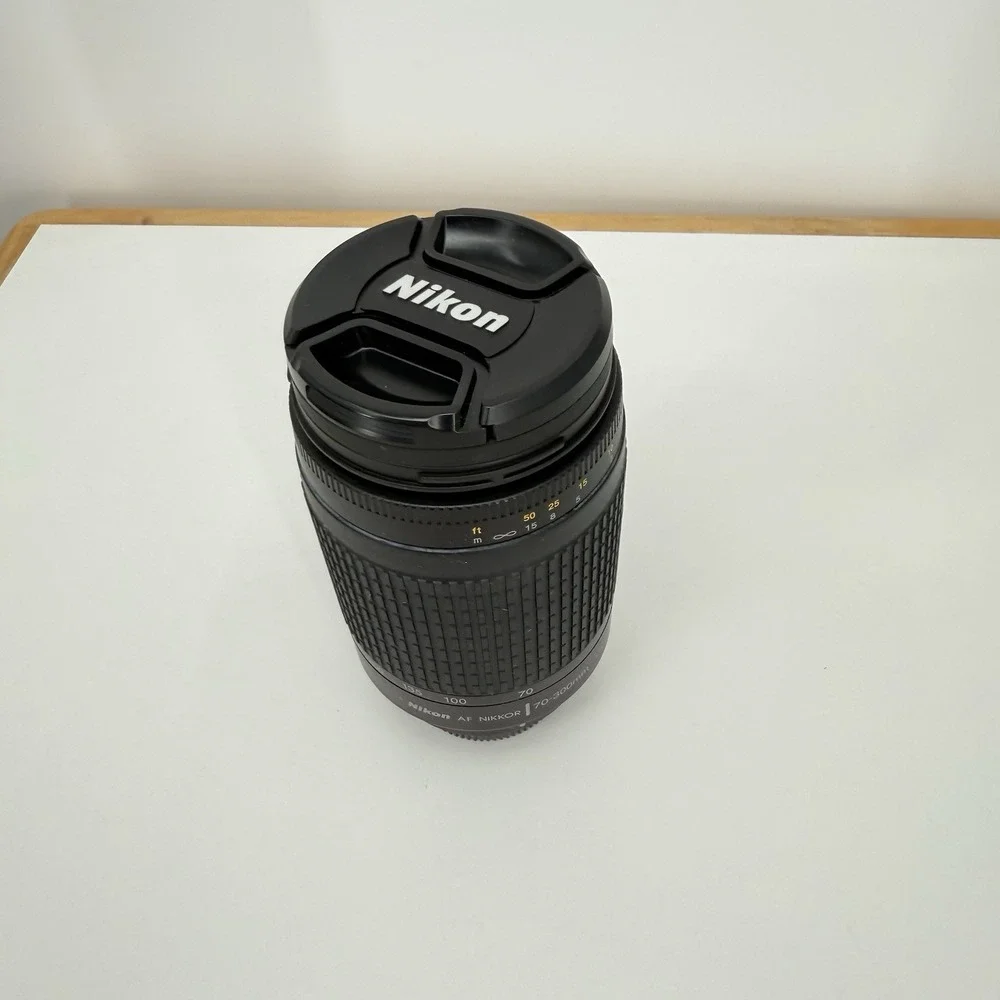 70-300mm AF Nikon Black Telephoto Zoom Lens with Caps & Hood